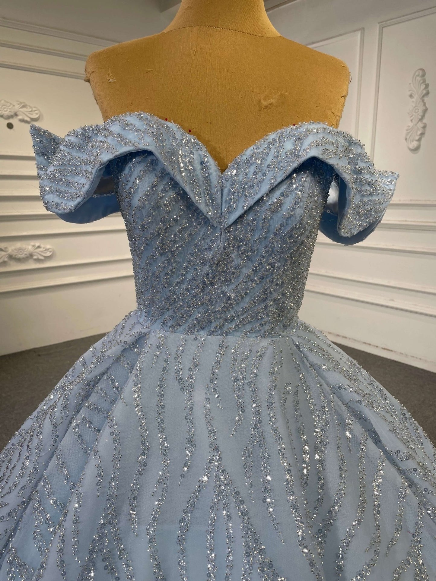 Lilac Sweet 16 Dress Beaded Ball Gown Wedding Dresses 67429-wedding dresses 2025 -Viniodress-Lilac-Custom Size-