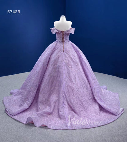 Lilac Sweet 16 Dress Beaded Ball Gown Wedding Dresses 67429-wedding dresses 2025 -Viniodress-Lilac-Custom Size-