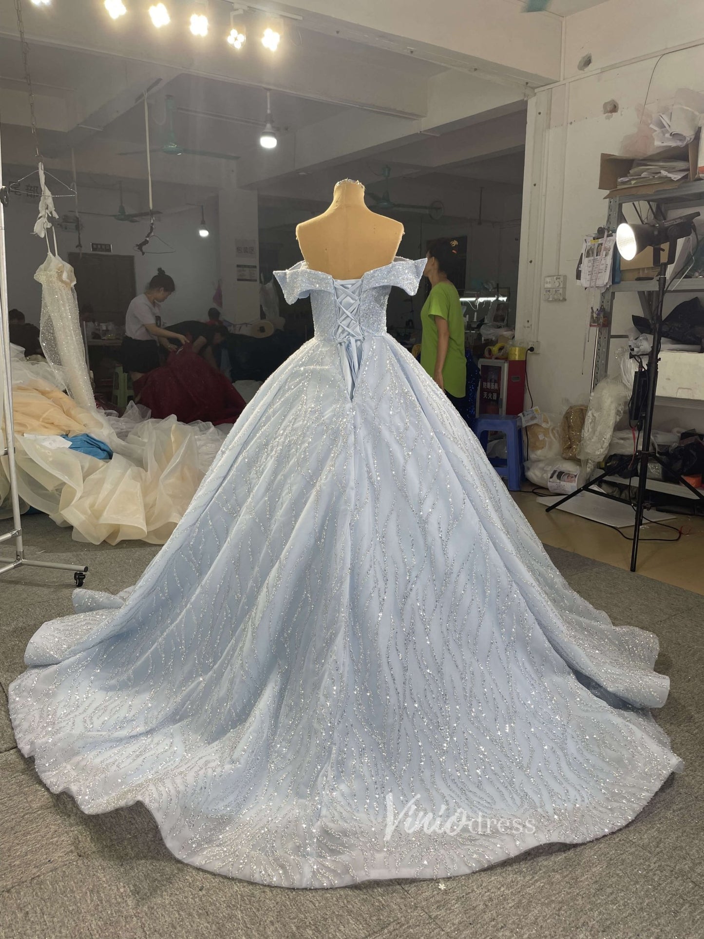 Lilac Sweet 16 Dress Beaded Ball Gown Wedding Dresses 67429-wedding dresses 2025 -Viniodress-Lilac-Custom Size-