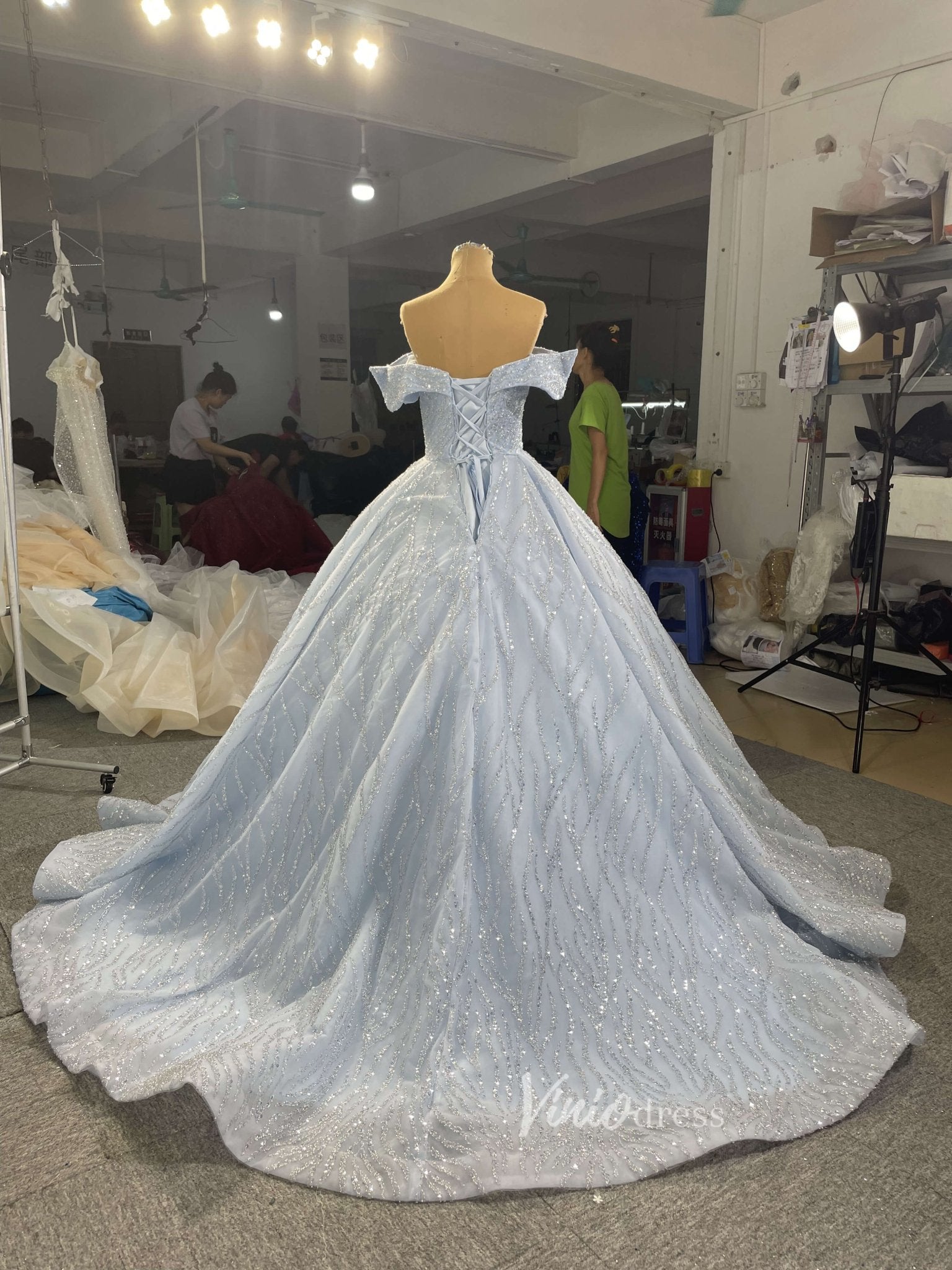 Lilac Sweet 16 Dress Beaded Ball Gown Wedding Dresses 67429-wedding dresses 2025 -Viniodress-Lilac-Custom Size-