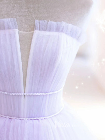 Lilac Tulle Prom Dresses Tiered Ruffle Evening Dress FD3180-prom dresses 2025 -Viniodress-Lilac-Custom Size-