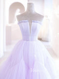 Prom Dress 2025 Lilac Tulle Prom Dresses Tiered Ruffle Evening Dress FD3180-unique prom dresses-Lilac-Custom Size-Viniodress