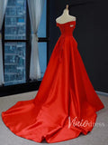 Long Prom Dresses Off Shoulder Red Overskirt Jumpsuits FD1283-prom dresses-Viniodress-Viniodress