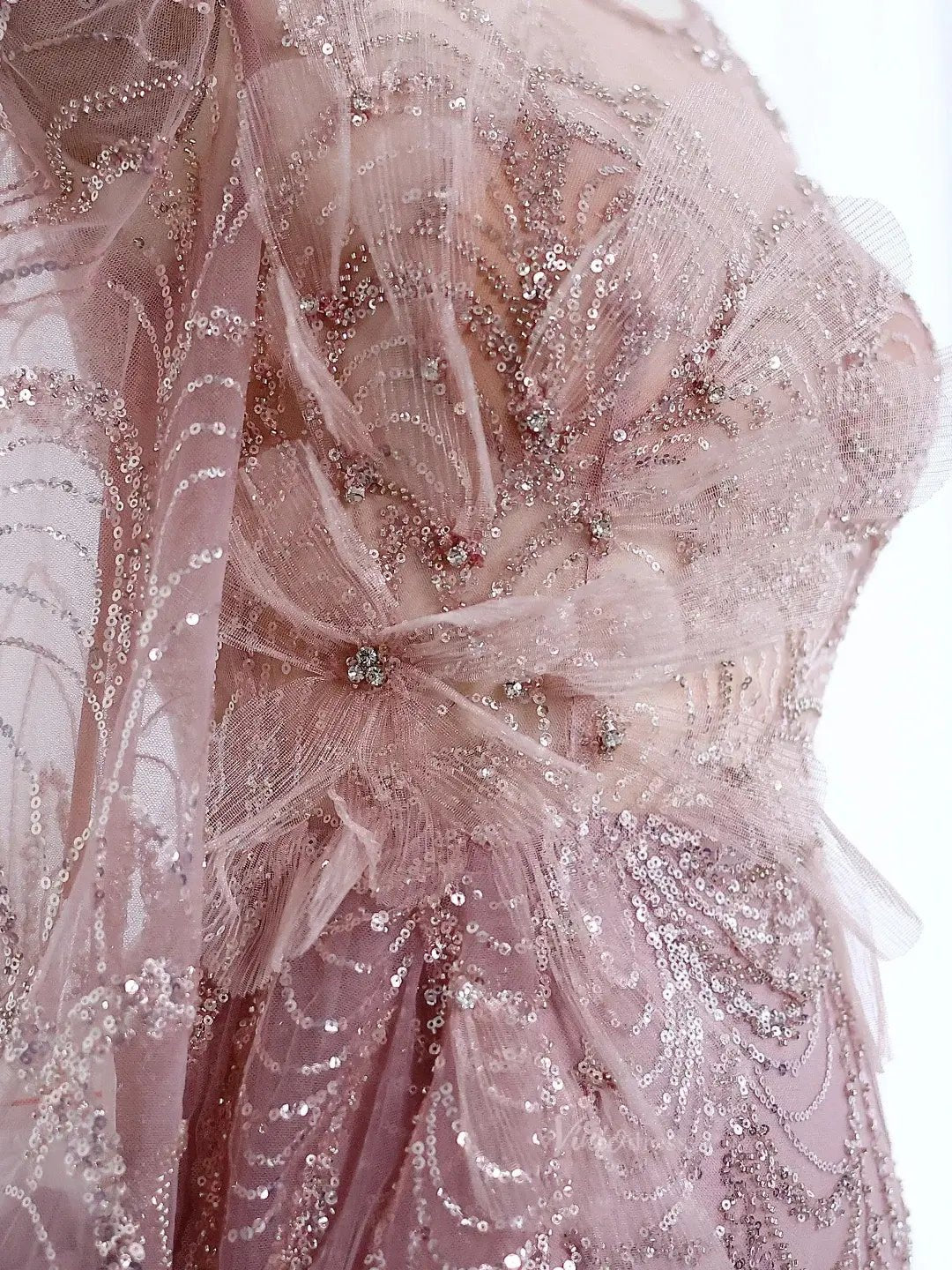 Long Sleeve Beaded Prom Dresses Overskirt Mermaid Vintage Formal Dresses BD002-Evening Dresses 2025 -Viniodress-Light Green-US 2-