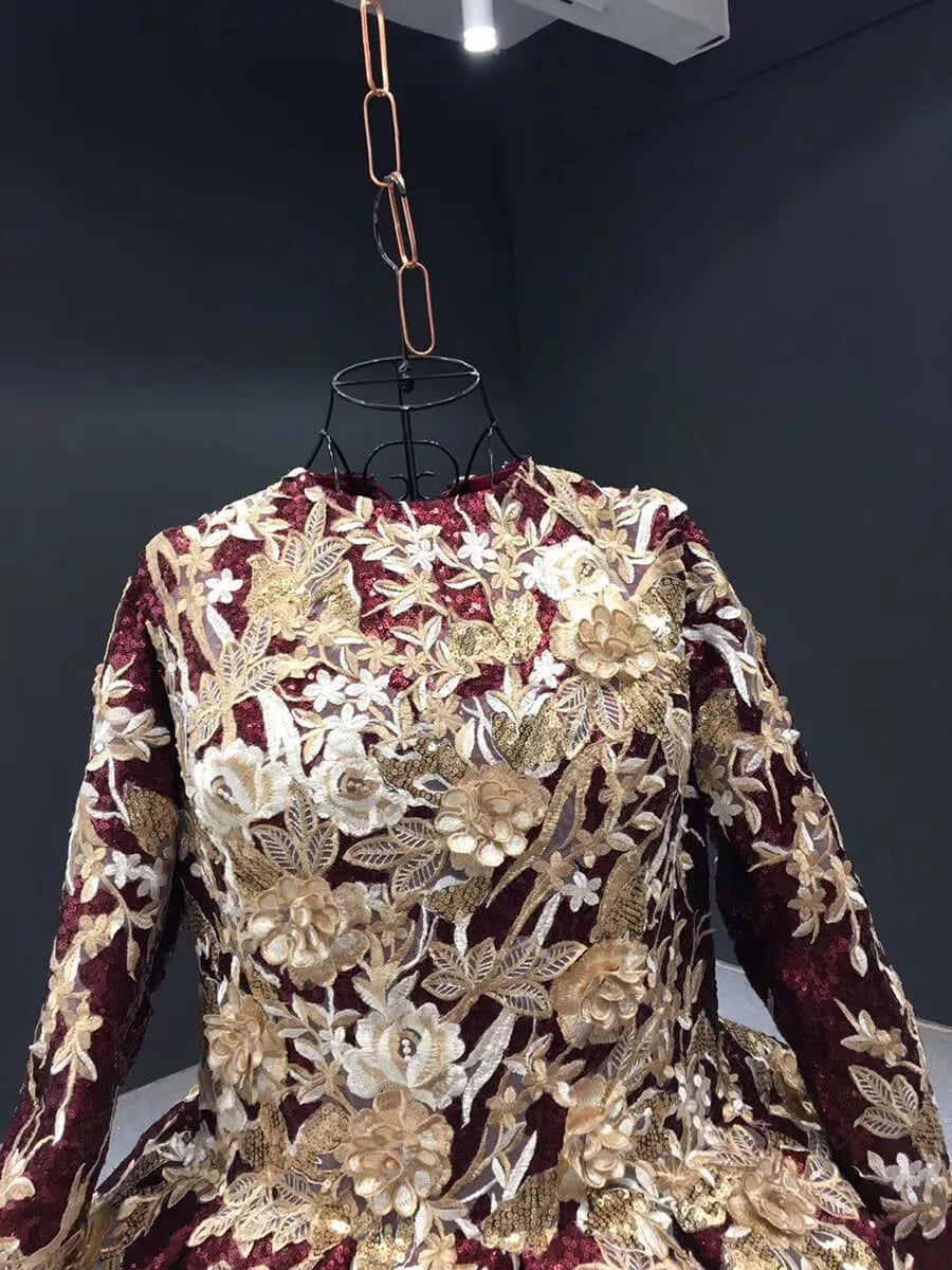 Long Sleeve Customized Ball Gowns for Muslims 66704 viniodress-prom dresses 2025 -Viniodress-Purple-Custom Size-