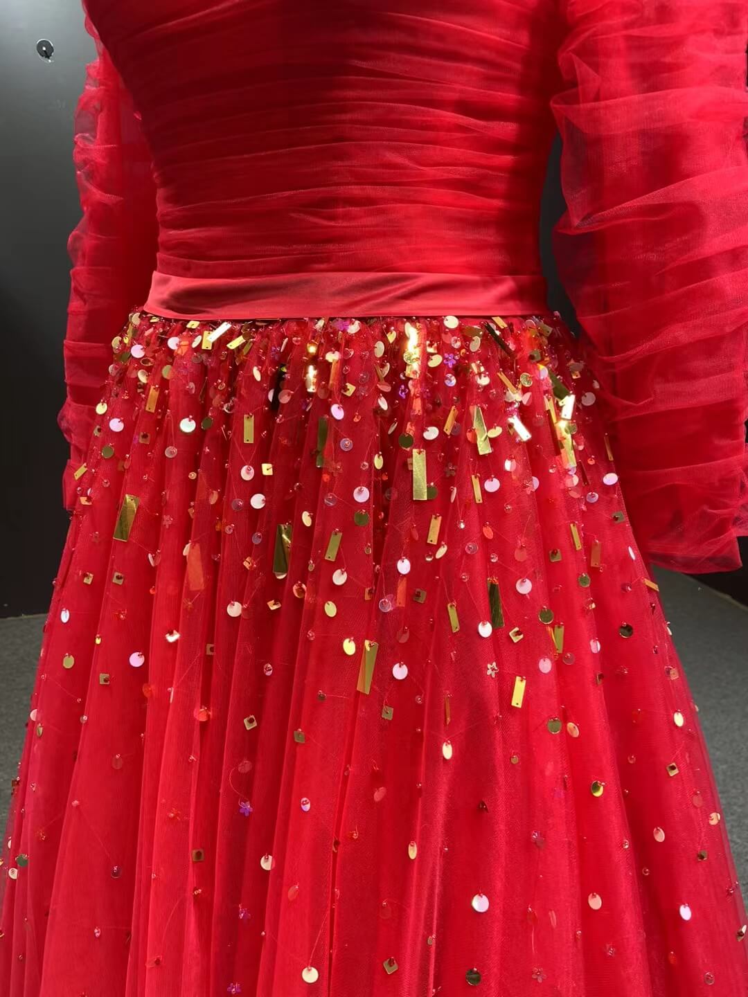 Long Sleeve Dark Blue Formal Dresses A-line Pageant Dress 67556-prom dresses 2025 -Viniodress-Navy Blue-Custom Size-