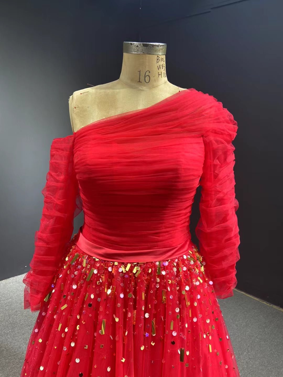 Long Sleeve Dark Blue Formal Dresses A-line Pageant Dress 67556-prom dresses 2025 -Viniodress-Navy Blue-Custom Size-