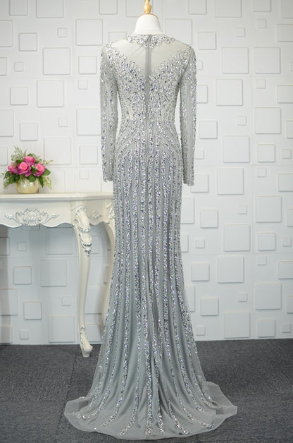 Long Sleeve Gold Prom Dresses 1920s Vintage Evening Dress FD1441-Evening Dresses 2025 -Viniodress-Gold-Custom Size-