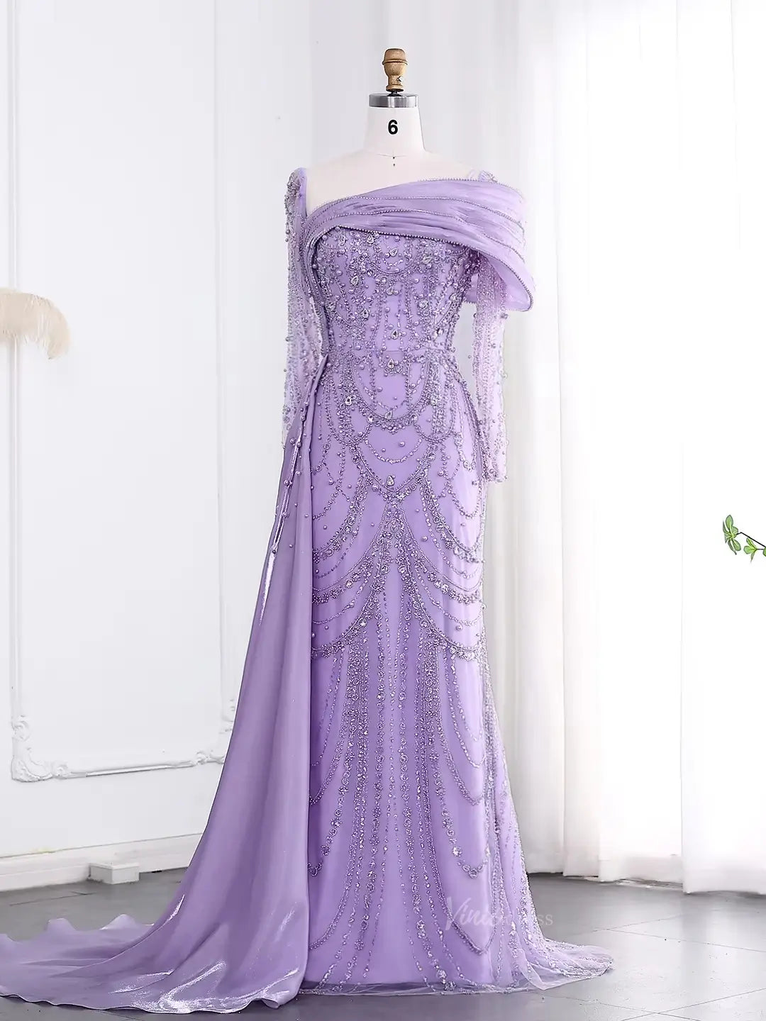 prom dresses 2025-to impress Long Sleeve Mother of the Bride Dresses Elegant Prom Dresses BD053-plus size wedding dresses Viniodress-Lavender-US 2-