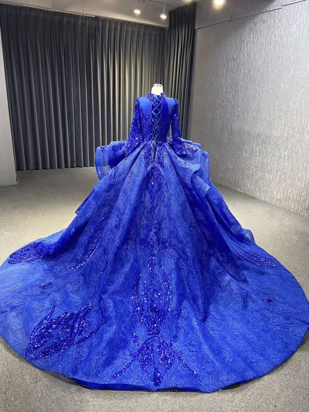 Long Sleeve Muslim Wedding Dresses 67298 viniodress-Quinceanera Dresses 2025 -Viniodress-Red-Custom Size-