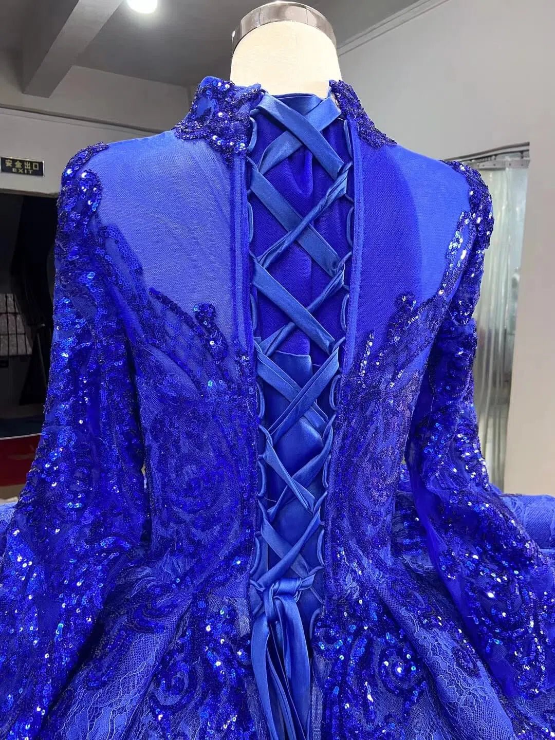 Long Sleeve Muslim Wedding Dresses 67298 viniodress-Quinceanera Dresses 2025 -Viniodress-Red-Custom Size-