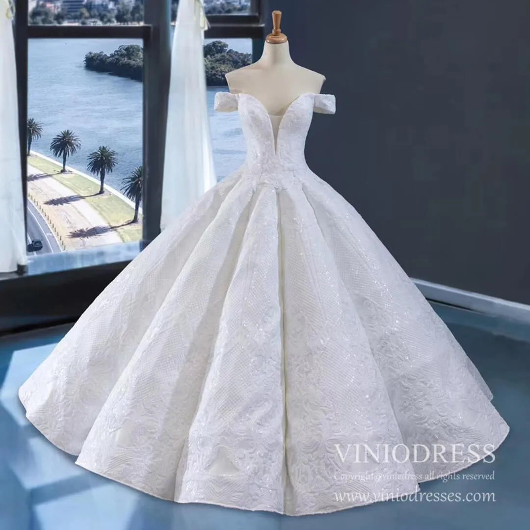 Luxury Arabic Wedding Dresses with Detachable Cathedral Train 66661-wedding dresses 2025 -Viniodress-Ivory-US 2-