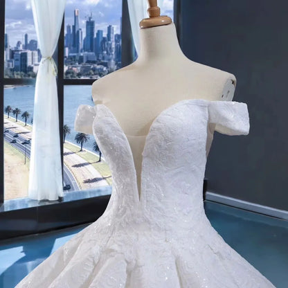 Luxury Arabic Wedding Dresses with Detachable Cathedral Train 66661-wedding dresses 2025 -Viniodress-Ivory-US 2-