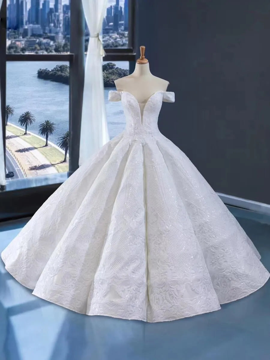 Luxury Arabic Wedding Dresses with Detachable Cathedral Train 66661-wedding dresses 2025 -Viniodress-Ivory-US 2-