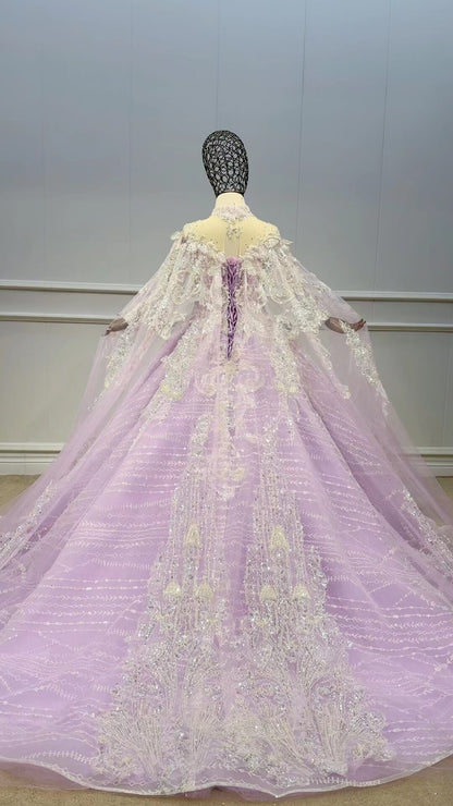 Luxury Ball Gown Pageant Dresses for Kids KD1029-Pageant Dresses for Kids 2025 -Viniodress-Lilac-Custom Size-