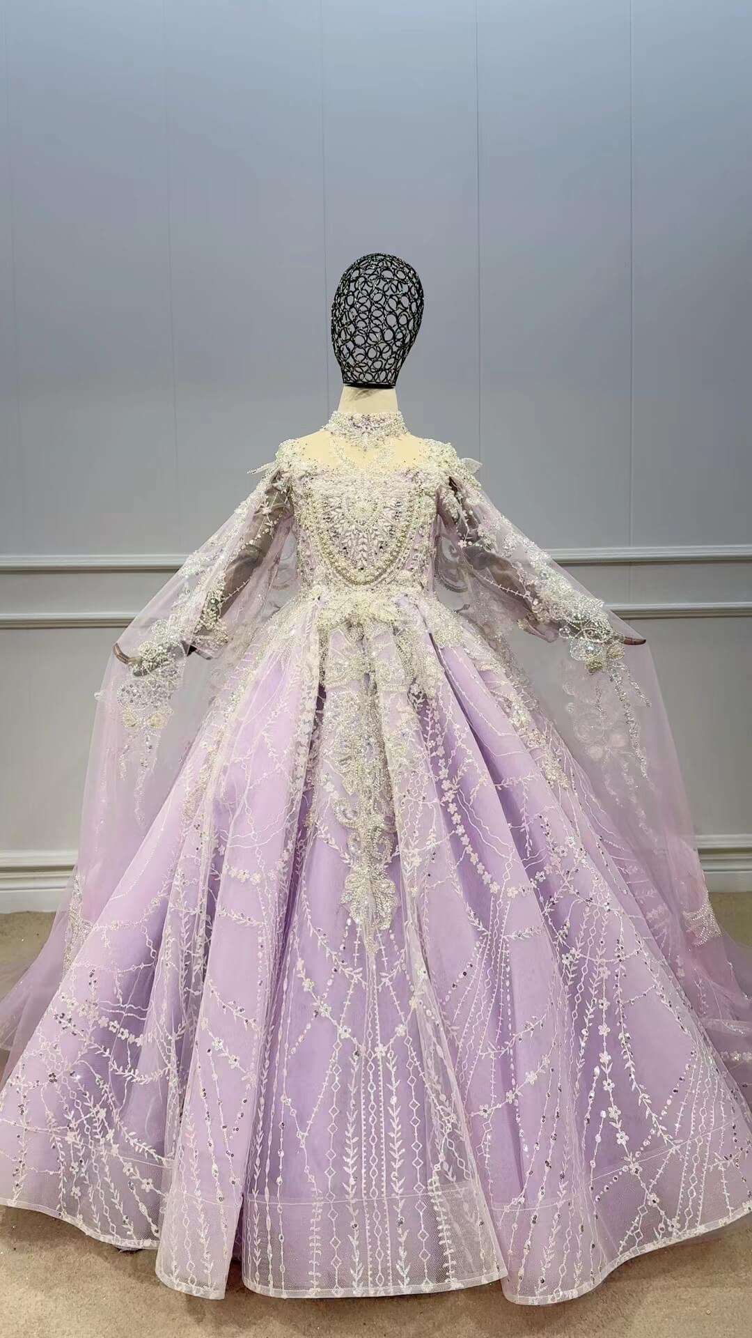 Luxury Ball Gown Pageant Dresses for Kids KD1029-Pageant Dresses for Kids 2025 -Viniodress-Lilac-Custom Size-