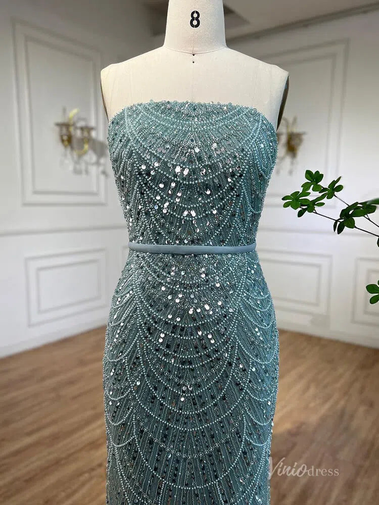 Luxury Beaded 20s Evening Gowns Gatsby Formal Dresses with Cape 20201-prom dresses-Viniodress-Viniodress