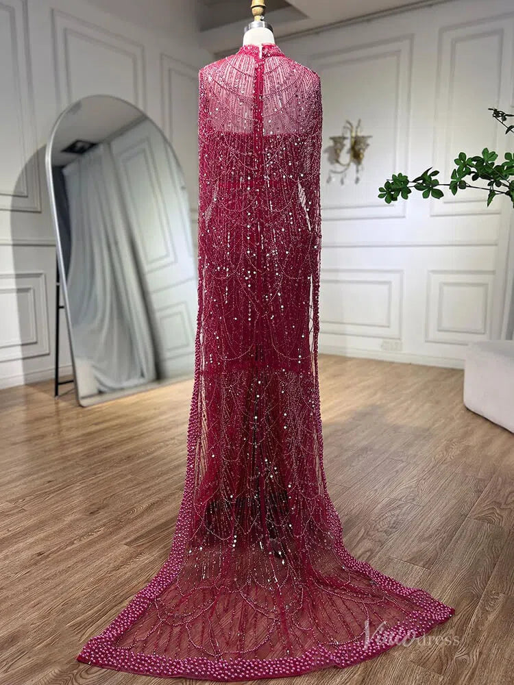 Luxury Beaded 20s Evening Gowns Gatsby Formal Dresses with Cape 20201-prom dresses-Viniodress-Viniodress