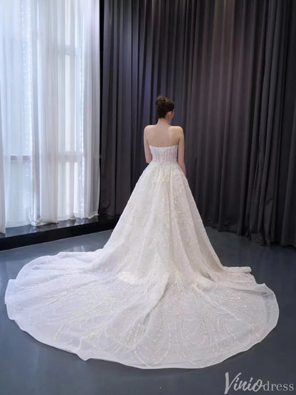 Luxury Beaded Mermaid Wedding Dresses Overskirt Corset Back 241092-wedding dresses 2025 -Viniodress-Ivory-Custom Size-