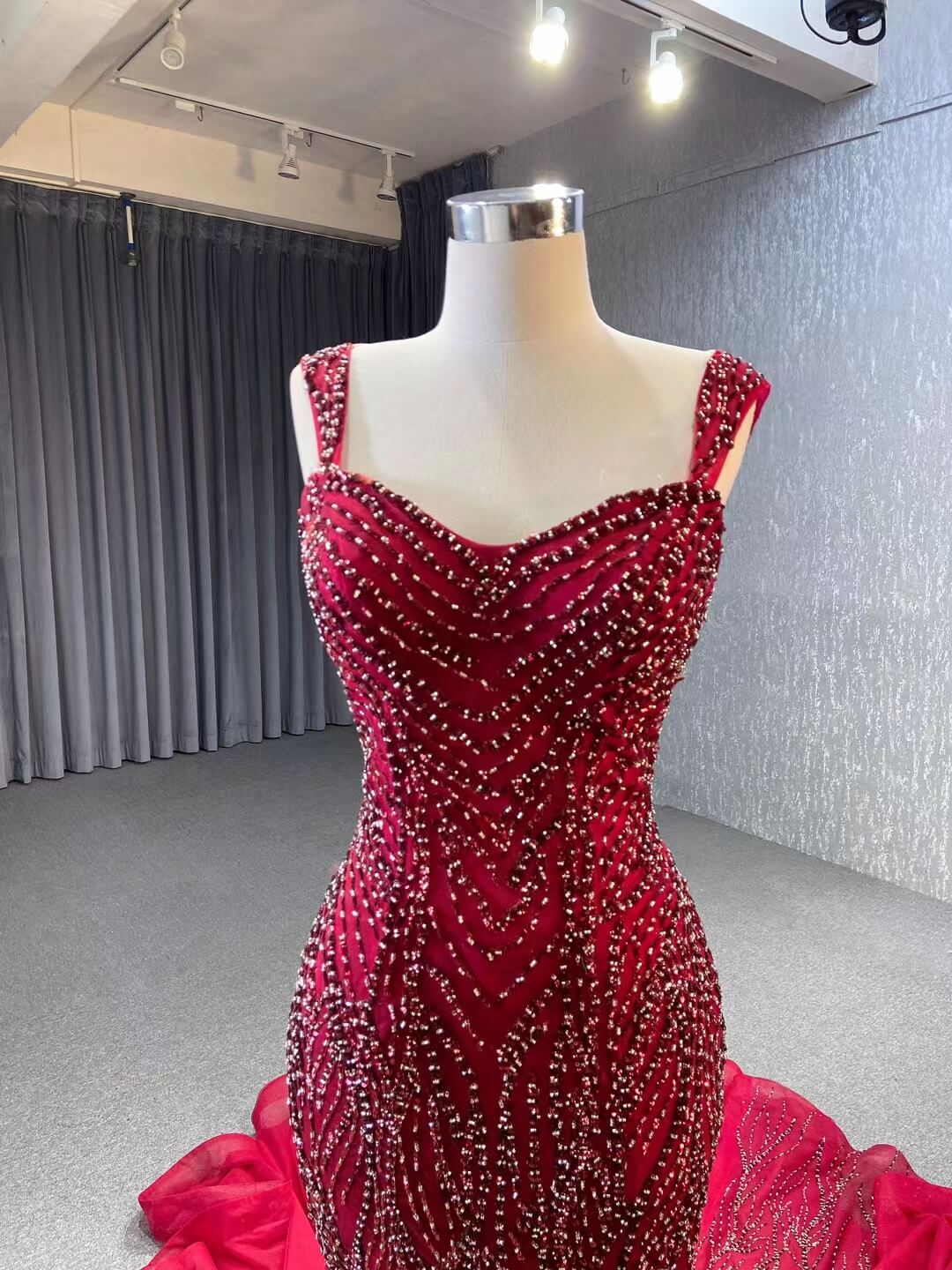 Luxury Beaded Mermaid White Wedding Dresses 222147-wedding dresses 2025 -Viniodress-Green-Custom Size-