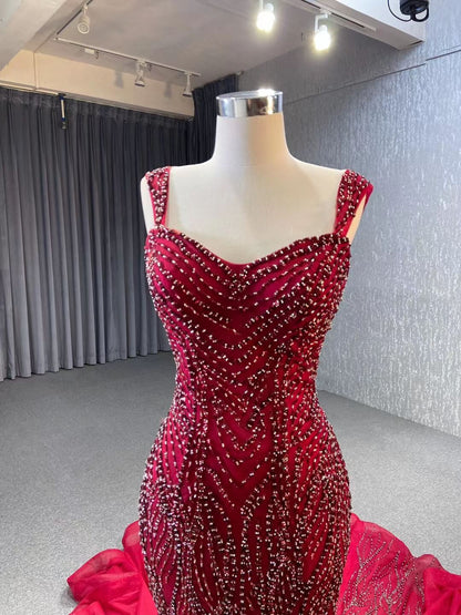 Luxury Beaded Mermaid White Wedding Dresses 222147-wedding dresses 2025 -Viniodress-Green-Custom Size-