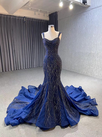 Luxury Beaded Mermaid White Wedding Dresses 222147-wedding dresses 2025 -Viniodress-Green-Custom Size-