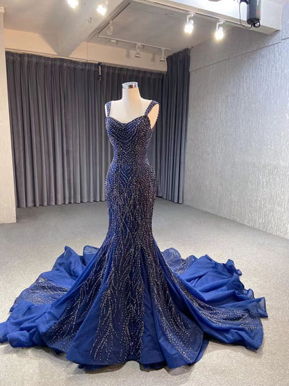 Luxury Beaded Mermaid White Wedding Dresses 222147-wedding dresses 2025 -Viniodress-Green-Custom Size-