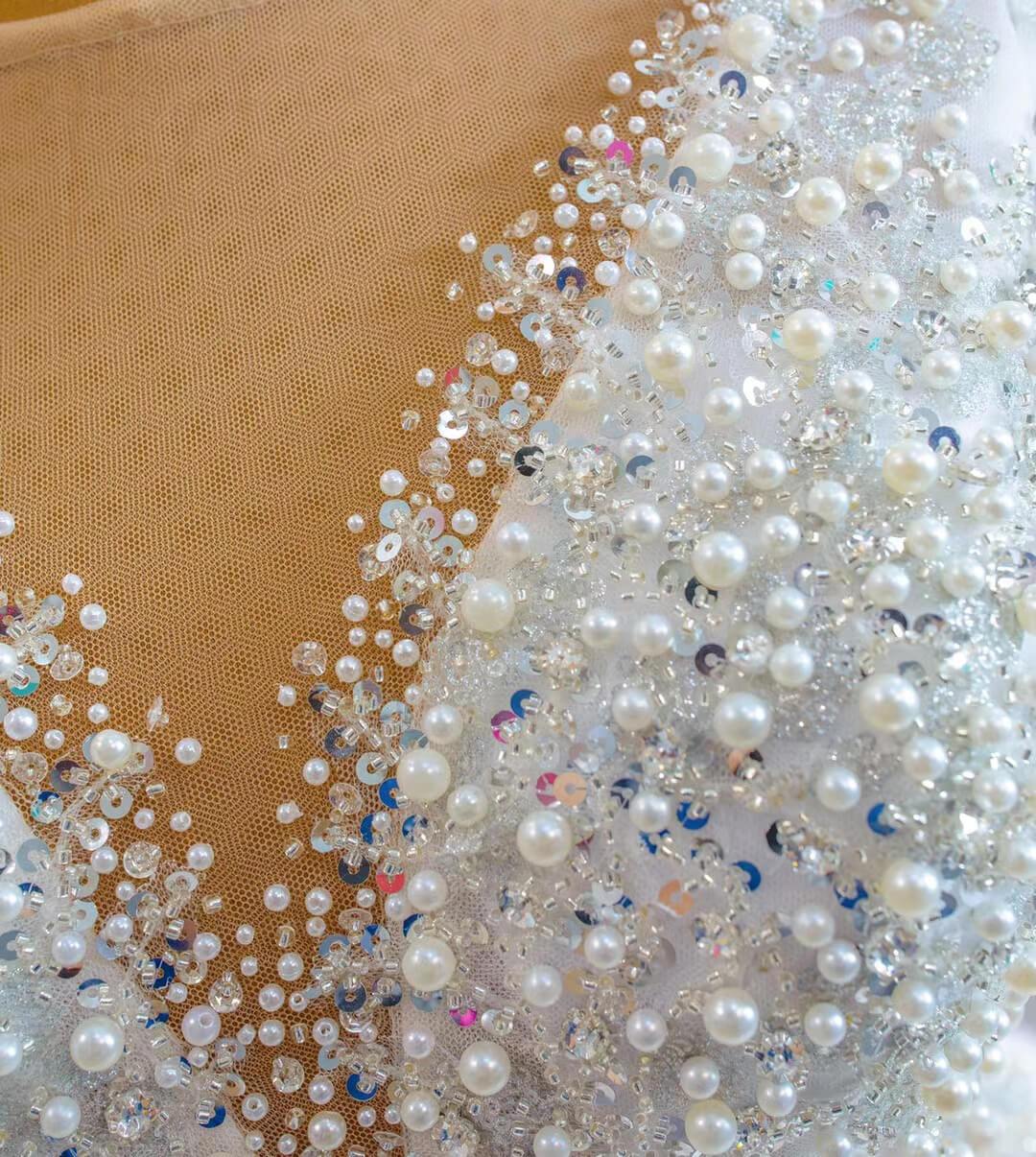 Luxury Beaded Wedding Dresses Long Sleeve Ball Gown 67260-wedding dresses 2025 -Viniodress-Ivory-Custom Size-