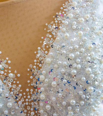 Luxury Beaded Wedding Dresses Long Sleeve Ball Gown 67260-wedding dresses 2025 -Viniodress-Ivory-Custom Size-