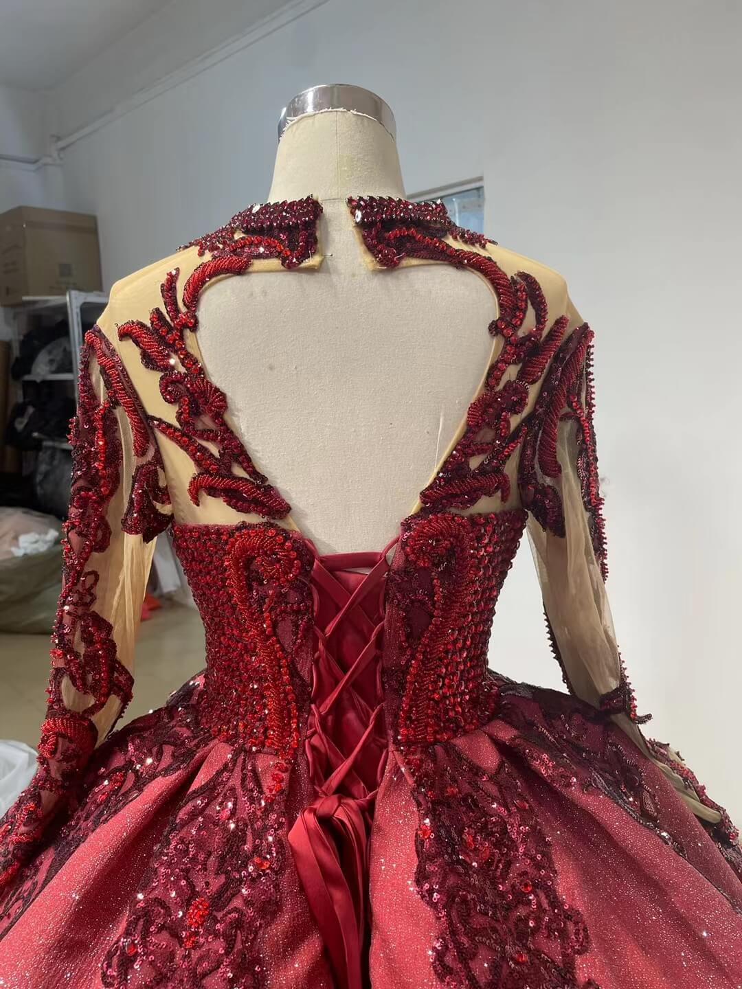 Luxury Dubai Wedding Dresses High Neck Modest Bridal Gown 67558-wedding dresses 2025 -Viniodress-Ivory-Custom Size-