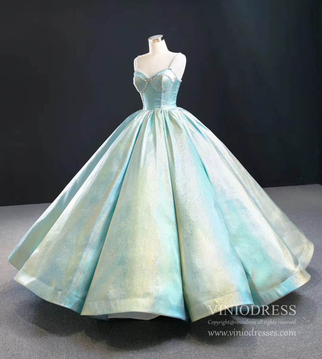Luxury Glitter Quinceanera Dresses Beaded Off the Shoulder Princess Dress FD2410 viniodress-Quinceanera Dresses 2025 -Viniodress-Gold-Custom Size-