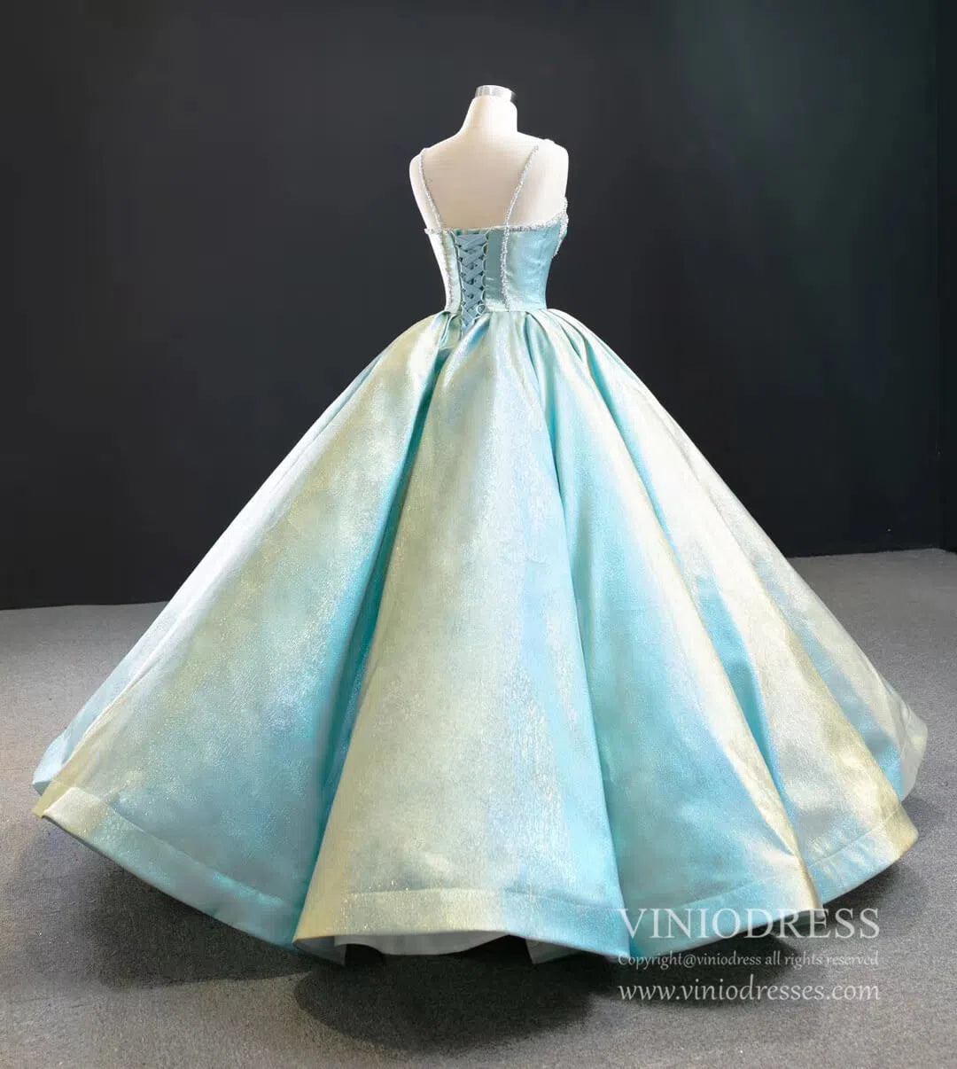 Luxury Glitter Quinceanera Dresses Beaded Off the Shoulder Princess Dress FD2410 viniodress-Quinceanera Dresses 2025 -Viniodress-Gold-Custom Size-