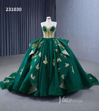 Luxury Green Wedding Dresses Plus Size Gold Lace Appliqued Ball Gowns 231030-Quinceanera Dresses-Viniodress-Viniodress