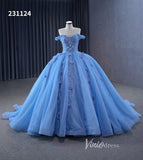 Luxury Light Blue Cinderella Ball Gown Beaded Princess Quinceanera Dresses 231124-Quinceanera Dresses-Viniodress-Viniodress