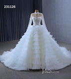 Luxury Ruffle Ball Gown Wedding Dresses Plus Size Long Sleeve 231126