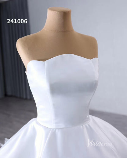Luxury Ruffle Layered Wedding Dresses Strapless Bridal Gown Corset Back 241006-wedding dresses 2025 -Viniodress-Ivory-Custom Size-
