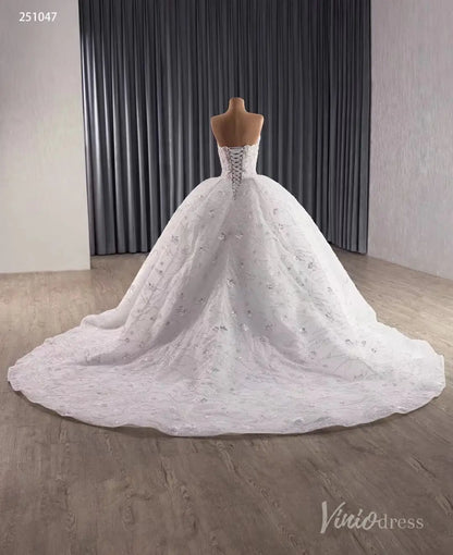Luxury Strapless Ball Gown Wedding Dress Plus Size Chapel Train 251047-wedding dresses 2025 -Viniodress-Ivory-Custom Size-