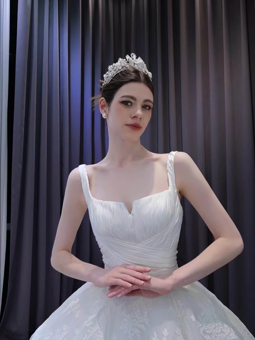 Luxury White Lace Ball Gown Wedding Dresses Corset Back 231127-wedding dresses 2025 -Viniodress-Ivory-Custom Size-