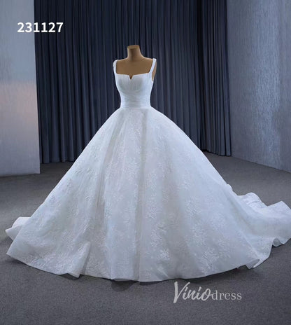 Luxury White Lace Ball Gown Wedding Dresses Corset Back 231127-wedding dresses 2025 -Viniodress-Ivory-Custom Size-