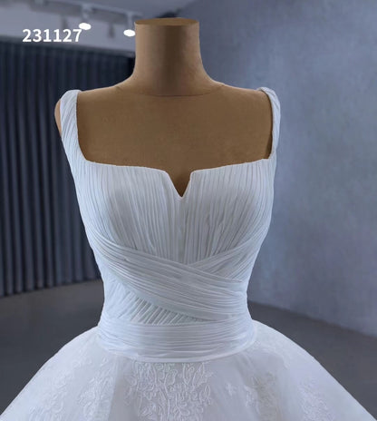 Luxury White Lace Ball Gown Wedding Dresses Corset Back 231127-wedding dresses 2025 -Viniodress-Ivory-Custom Size-