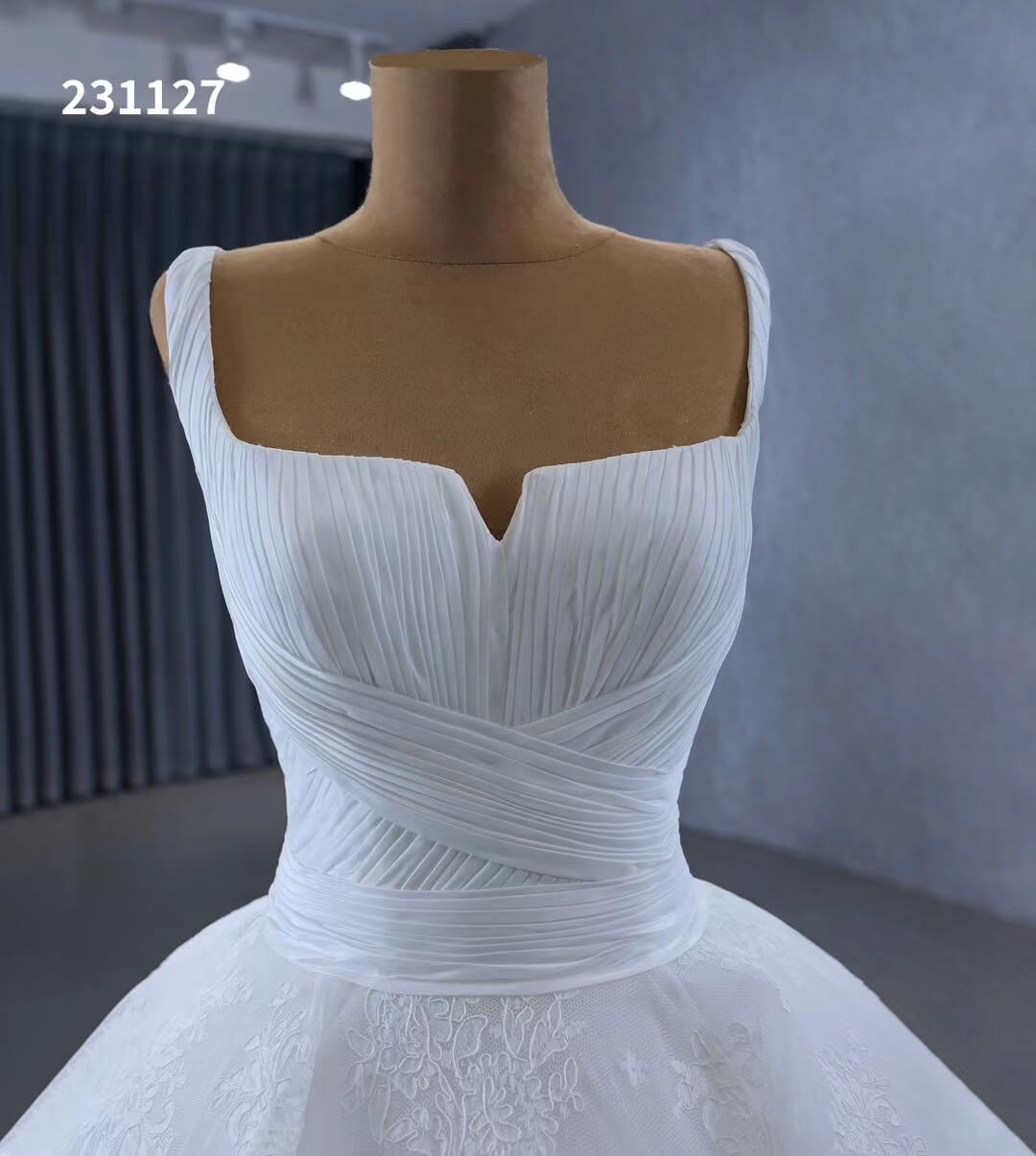 Luxury White Lace Ball Gown Wedding Dresses Corset Back 231127-wedding dresses 2025 -Viniodress-Ivory-Custom Size-