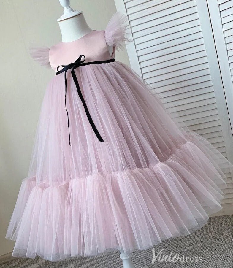 Mauve Tulle Flower Girl Dresses with Sash GL1131-flower girl dresses 2025 -Viniodress-Mauve-Custom Size-
