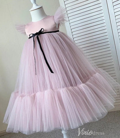 Mauve Tulle Flower Girl Dresses with Sash GL1131-flower girl dresses 2025 -Viniodress-Mauve-Custom Size-