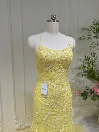 Mermaid Lace Long Prom Dresses Spaghetti Strap Backless Formal Dresses FD1250-prom dresses 2025 -Viniodress-Light Blue-Custom Size-