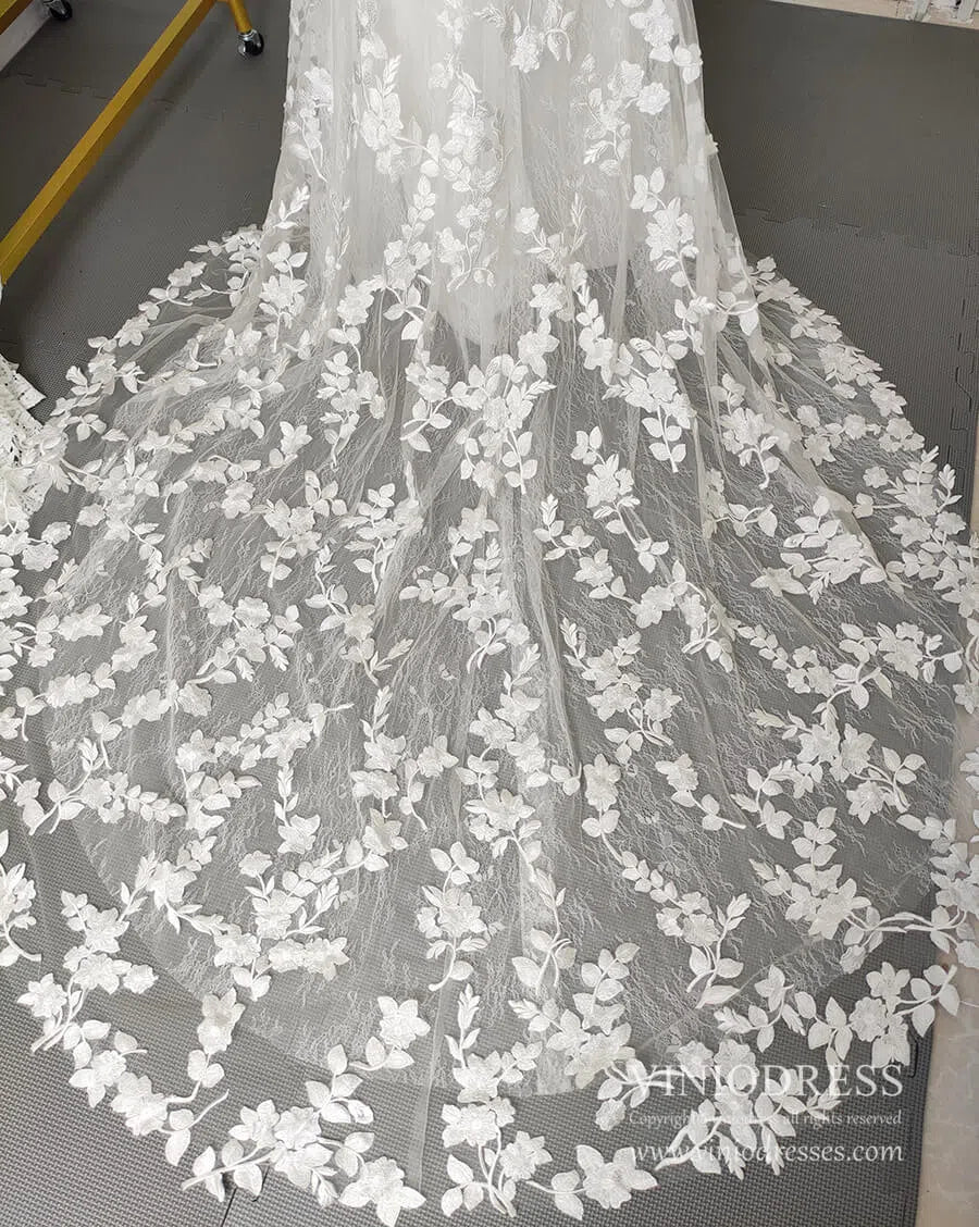 Mermaid Lace Wedding Dresses Backless Boho Wedding Dress Viniodress VW1118-wedding dresses 2025 -Viniodress-Ivory-Custom Size-
