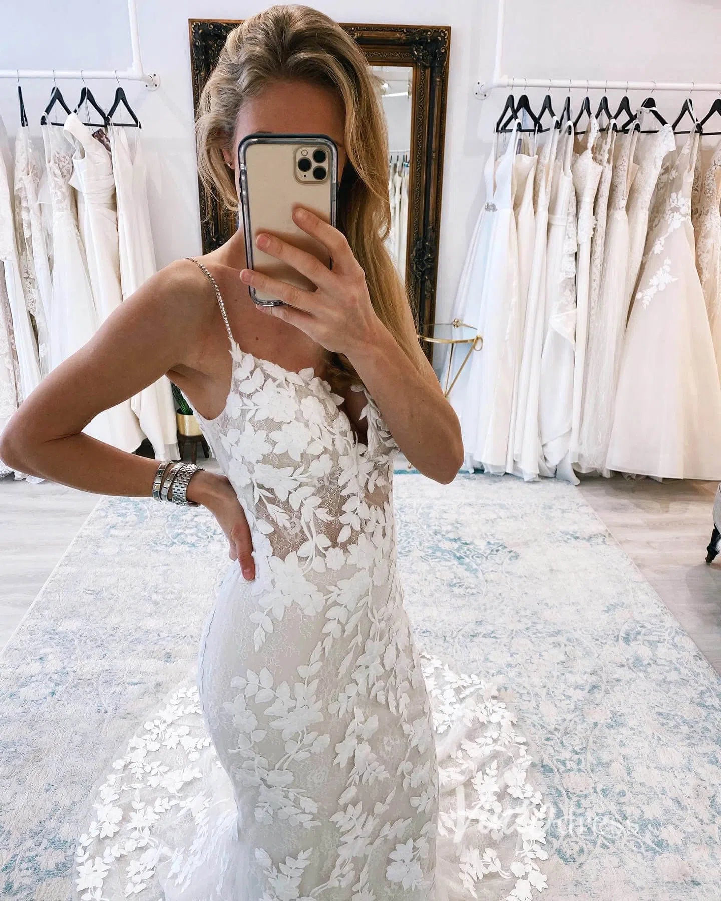 Mermaid Lace Wedding Dresses Backless Boho Wedding Dress Viniodress VW1118-wedding dresses 2025 -Viniodress-Ivory-Custom Size-