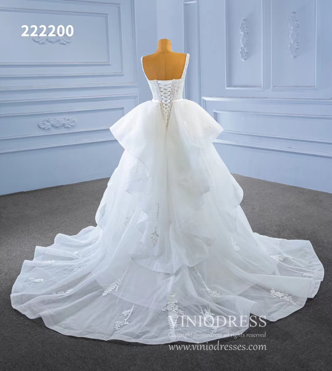 Mermaid Lace Wedding Dresses with Removable Overskirt 222200-wedding dresses 2025 -Viniodress-Ivory-Custom Size-
