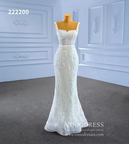 Mermaid Lace Wedding Dresses with Removable Overskirt 222200-wedding dresses 2025 -Viniodress-Ivory-Custom Size-