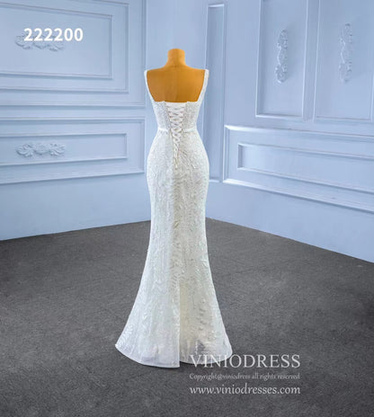 Mermaid Lace Wedding Dresses with Removable Overskirt 222200-wedding dresses 2025 -Viniodress-Ivory-Custom Size-