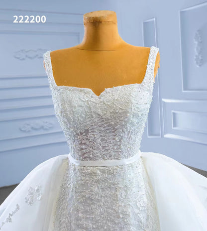 Mermaid Lace Wedding Dresses with Removable Overskirt 222200-wedding dresses 2025 -Viniodress-Ivory-Custom Size-
